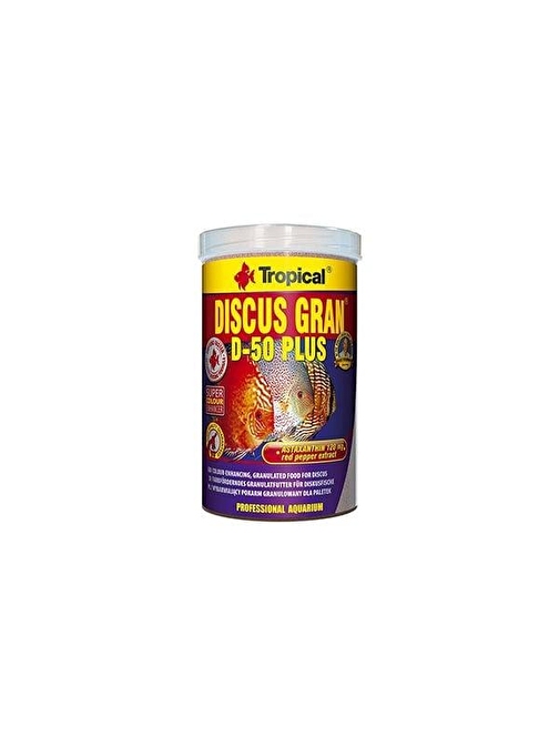 Tropical Discus Gran D-50 Plus Discus Balıkları için Renklendirici Granül Balık Yemi 250 Ml 110 Gr