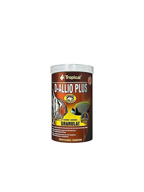 Tropical D-Allio Plus Granulat Discus Balıkları için Sarımsaklı Granül Balık Yemi 1000 Ml 600 Gr