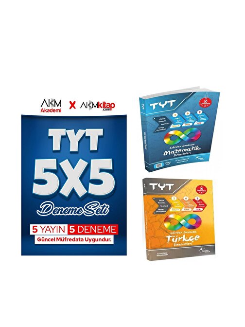Doktrin TYT Türkçe ve Matematik Deneme ile AKM 5 li Deneme Seti 3 Kitap