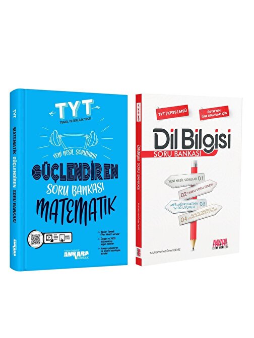 Ankara TYT Matematik ve AKM Dil Bilgisi Soru Bankası Seti 2 Kitap
