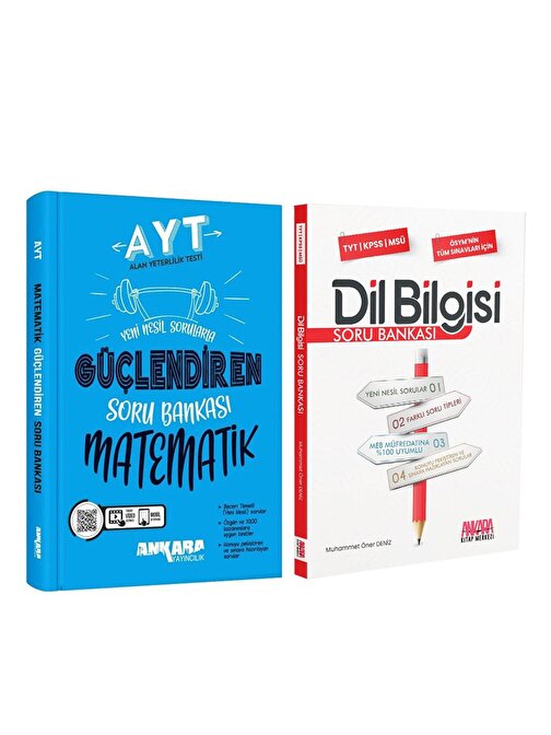 Ankara Yayıncılık AYT Matematik ve AKM Dil Bilgisi Soru Bankası Seti 2 Kitap