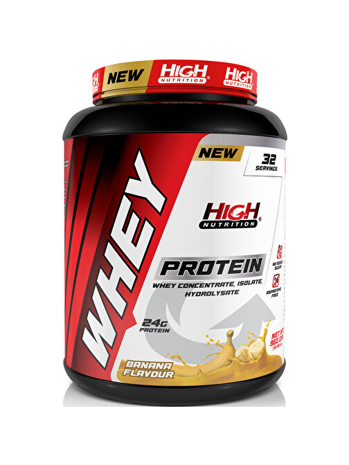 High Nutrition Whey Protein 960 gr Muz Aromalı Protein Tozu 24 gram Protein 32 Servis