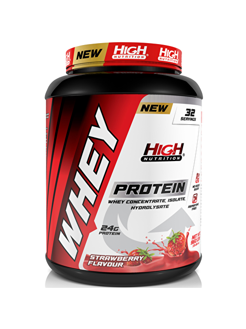 High Nutrition Whey Protein 960 gr Çilek Aromalı Protein Tozu 24 gram Protein 32 Servis