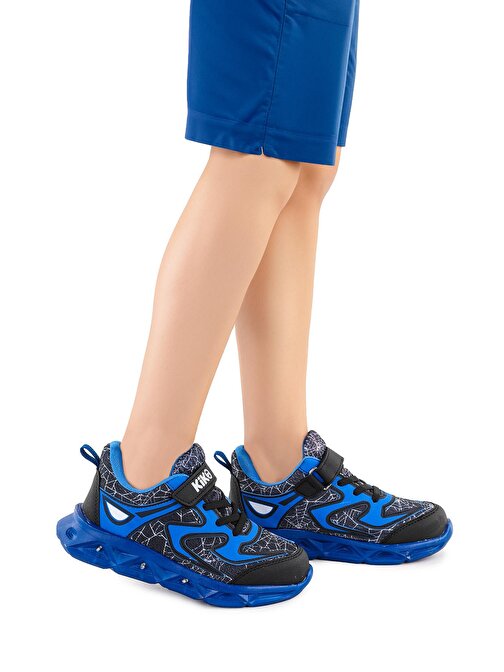 Kiko Kids Spider Cırtlı Işıklı Erkek Çocuk Spor Ayakkabı