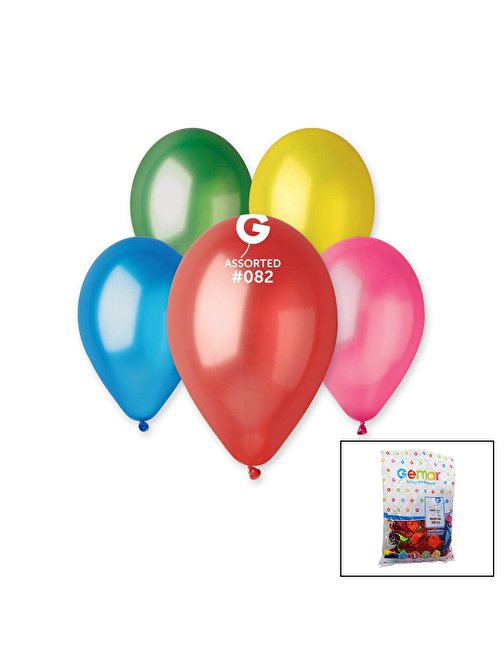 GM-110-82 METALİK - KARIŞIK BALON 11&amp;apos;&amp;apos; - 28CM - 100 PARÇA (3877)