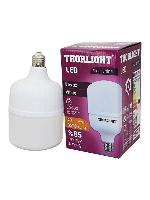 THORLIGHT 40W E27 TORCH T-SHAPE BEYAZ LED AMPUL T-40B (3877)