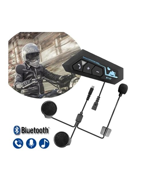 Torima BT22 Bluetooth Motosiklet Kulaklığı Intercom Siyah Motorsiklet Kulaklık