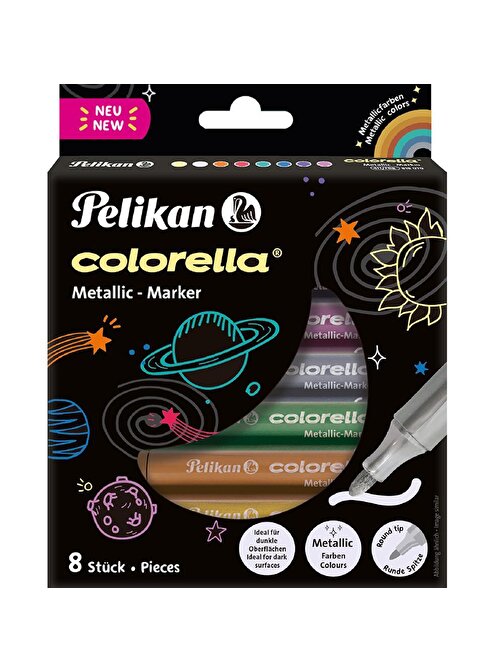 Pelikan Keçeli Kalem Colorella Metalik 8 Li Kutu 411