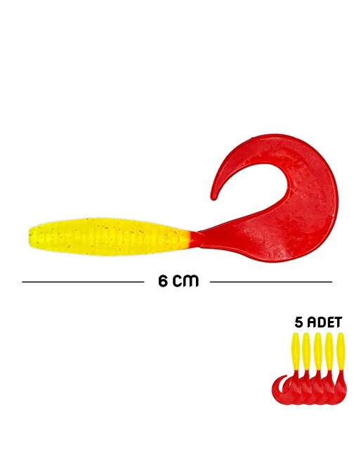 Savage Yumy 6 cm Kırmızı-Sarı Silikon Kurt 5'li (456-18065)