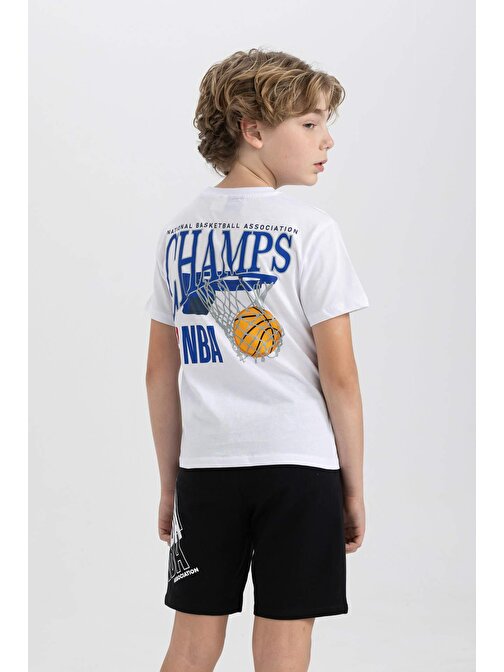 Erkek Çocuk NBA Wordmark Kısa Kollu Tişört Şort 2li Takım B7799A824SM