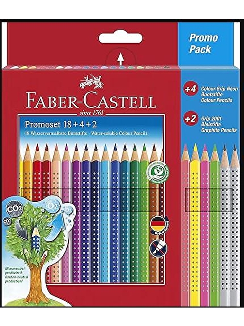 Faber-Castell Promoset 18+4+2 24 renk Kuru Boya Kalem Seti