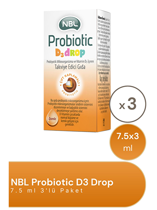 NBL Probiotic D3 Drop 7.5 ml 3'lü Paket