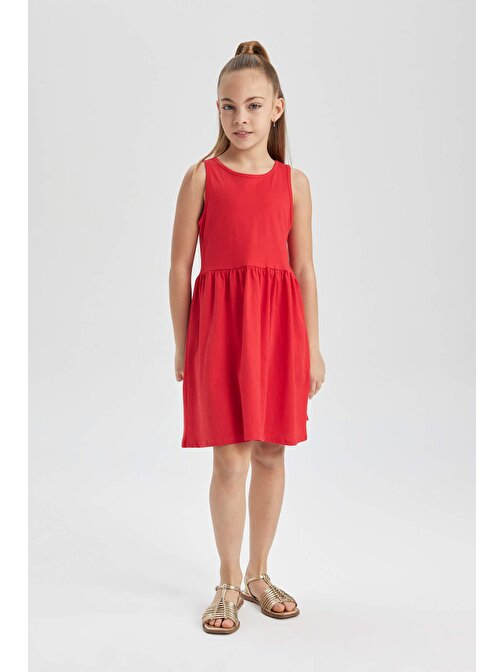 Kız Çocuk Kolsuz Elbise B4336A824SM