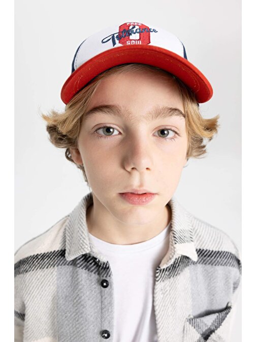 Erkek Çocuk Nakışlı Pamuklu Beyzbol Basketbol Şapkası B7902A824SM