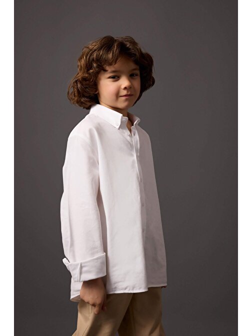 Erkek Çocuk Oxford Uzun Kollu Gömlek W3215A624SM
