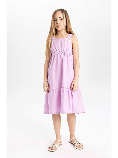 Kız Çocuk Poplin Kolsuz Elbise B4476A824SM