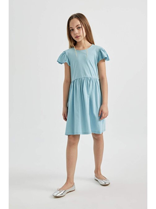Kız Çocuk Kısa Kollu Penye Elbise C0990A824SM