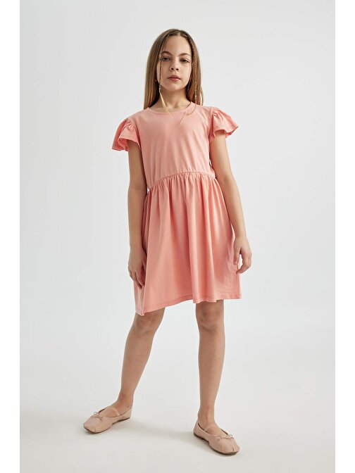 Kız Çocuk Kısa Kollu Penye Elbise C0990A824SM
