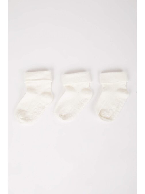 Kız Bebek Dikişsiz 3lü Pamuklu Uzun Çorap C4292A5NS