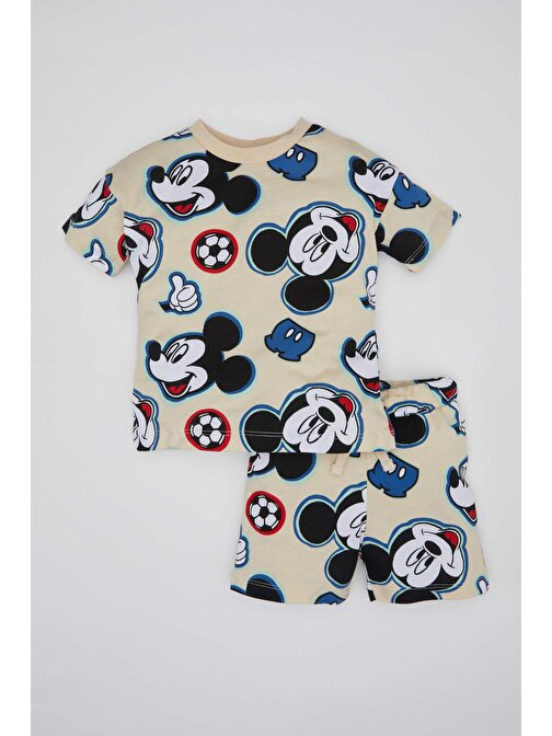 Erkek Bebek Disney Mickey & Minnie Kısa Kollu Tişört Şort 2li Takım C5346A524SM