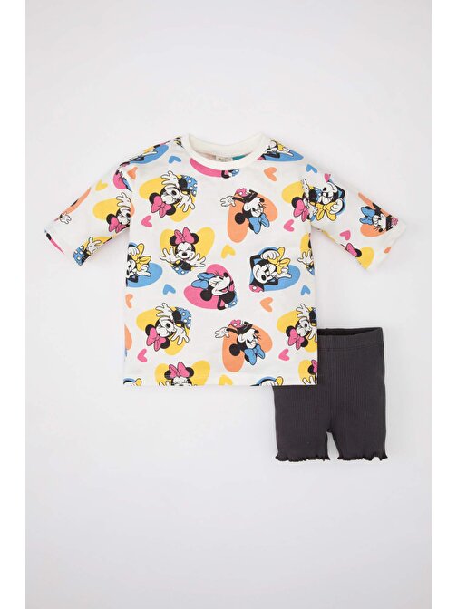 Kız Bebek Disney Mickey & Minnie Kısa Kollu Tişört Şort 2li Takım C5472A524SM
