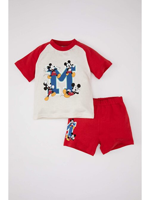 Erkek Bebek Disney Mickey & Minnie Kısa Kollu Tişört Şort 2li Takım C5345A524SM