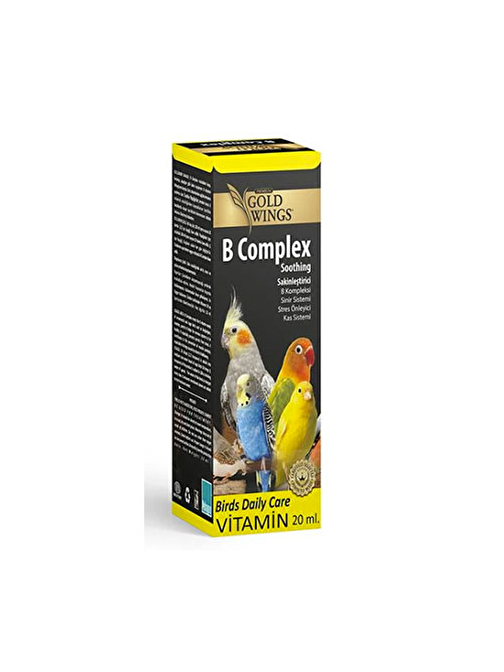 Gold Wings Premium B Complex Kuşlar için Stres Önleyici Sıvı Vitamin 20 Ml