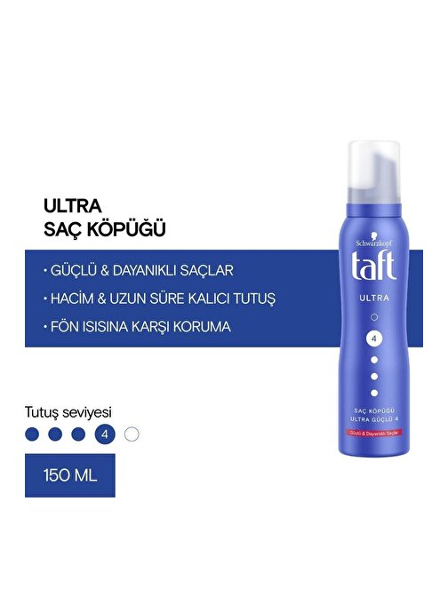 Taft Ultra Köpük 150 Ml 1 Adet Güçlendirici Saç Kö