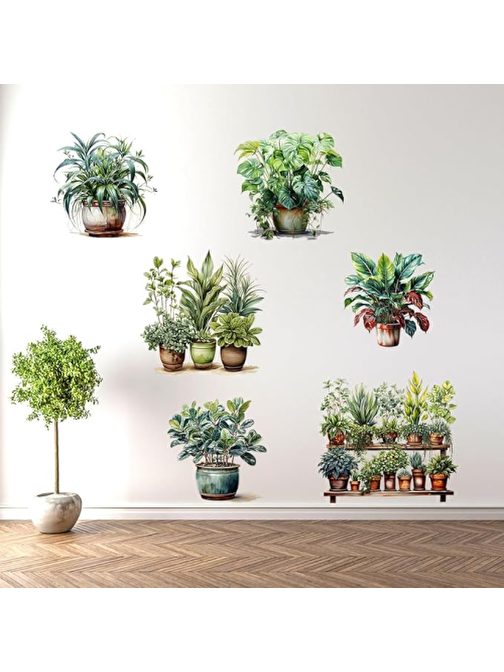 Tropikal Bitkiler Duvar Stickerı Model C
