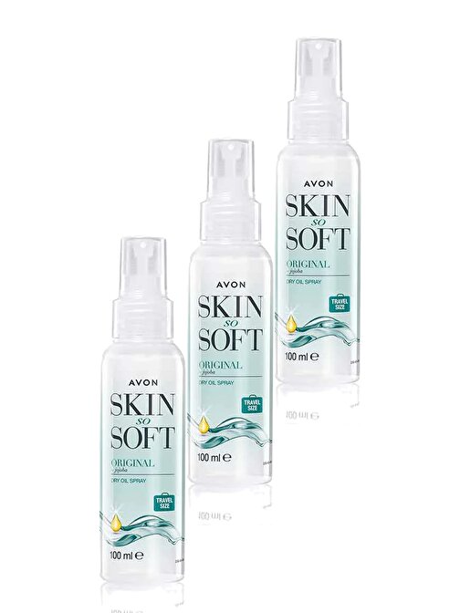 Avon Skin So Soft Orijinal Kuru Yağ Vücut Spreyi 100 Ml. Üçlü Set