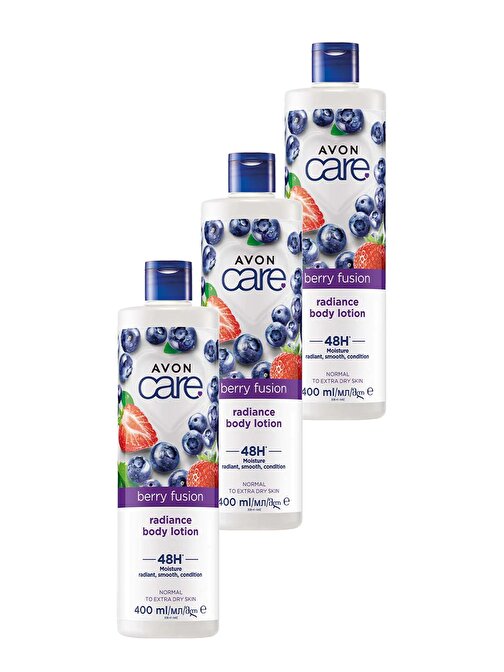 Avon Care Yaban Mersini ve Çilek Özlü El, Yüz ve Vücut Kremi 400 Ml. Üçlü Set