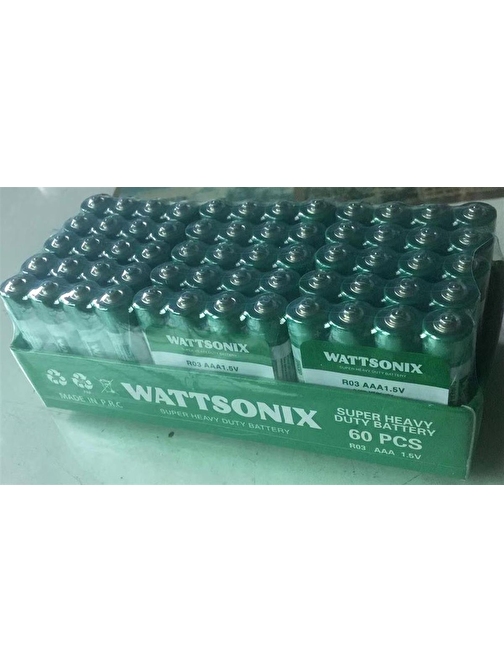 WATTSONIX R03 AAA İNCE KALEM PİL (60LI PAKET KUMANDA PİLİ)