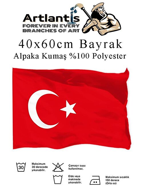 Bayrak 40x60 cm Türk Bayrağı Kumaş 1 Adet Alpaka Kumaş Bez Bayrak Kaliteli Türk Bayrağı Kırmızı Beyaz Bayrak