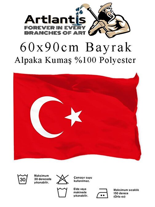Bayrak 60x90 cm Türk Bayrağı Kumaş 1 Adet Alpaka Kumaş Bez Bayrak Kaliteli Türk Bayrağı Kırmızı Beyaz Bayrak