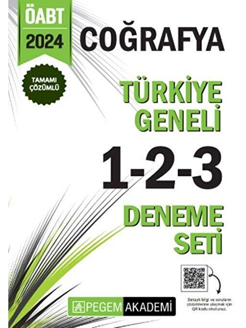 2024 KPSS ÖABT Coğrafya Tamamı Çözümlü Türkiye Geneli 1-2-3 Deneme Seti Pegem Yayınları