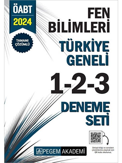 2024 KPSS ÖABT Fen Bilimleri Tamamı Çözümlü Türkiye Geneli 1-2-3 Deneme Seti Pegem Yayınları