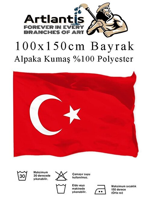 Bayrak 100x150 cm Türk Bayrağı Kumaş 1 Adet Alpaka Kumaş Bez Bayrak Kaliteli Türk Bayrağı Kırmızı Beyaz Bayrak