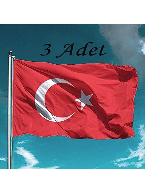Türk Bayrağı 3 Adet Raşel Türk Bayrağı 70x105