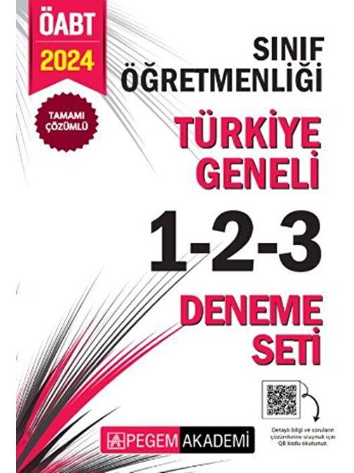 2024 KPSS ÖABT Sınıf Öğretmenliği Tamamı Çözümlü Türkiye Geneli 1-2-3 Deneme Seti Pegem Yayınları