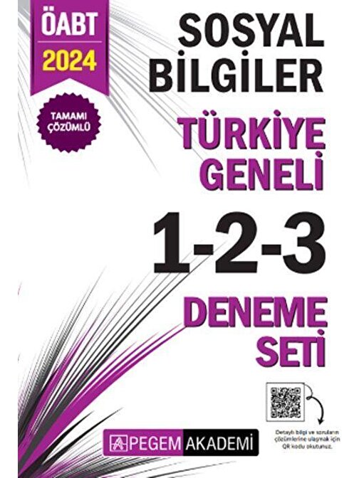 2024 KPSS ÖABT Sosyal Bilgiler Tamamı Çözümlü Türkiye Geneli 1-2-3 Deneme Seti Pegem Yayınları