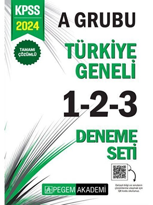 2024 KPSS A Grubu Tamamı Çözümlü Türkiye Geneli 1-2-3 Deneme Seti Pegem Yayınları