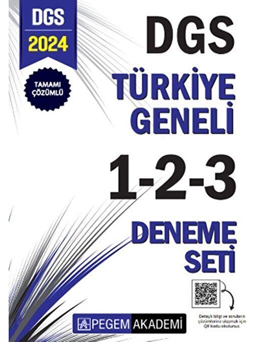 2024 DGS Tamamı Çözümlü Türkiye Geneli 1-2-3 Deneme Seti Pegem Yayınları