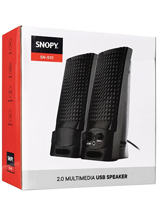 Snopy Sn-510 2.0 Siyah Usb 1+1 Speaker PC Hoparlör
