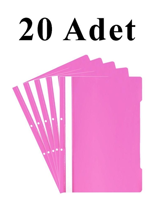 20 Adet A4 Pembe Telli Dosya 1 Paket Ekonomik Kaliteli Telli Dosya Ofis Büro Okul