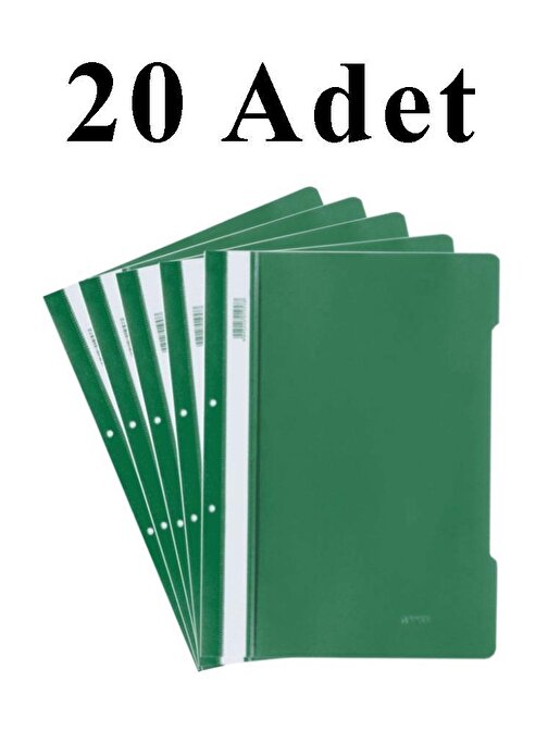 20 Adet A4 Yeşil Telli Dosya 1 Paket Ekonomik Kaliteli Telli Dosya Ofis Büro Okul
