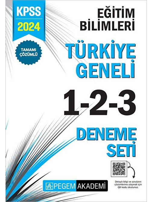 2024 KPSS Eğitim Bilimleri Tamamı Çözümlü Türkiye Geneli 3 Lü Deneme Pegem Yayınları