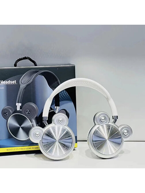 i-16 Mickey Mouse Kulaklı Kablosuz Kulaküstü Bluetooth Kulaklık BEYAZ