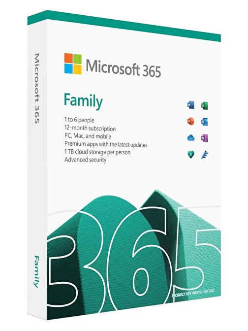 Microsoft Office 365 Aile Abonelik 1 Yıl Tr Kutu Lisans - (6GQ-01958)