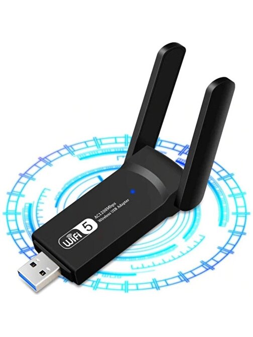 Pazariz Dual Band USB 3.0 Adaptör Kablosuz Wifi Alıcı Wireless Adaptör 802.11a/b/g/n/ac,WiFi Adapter