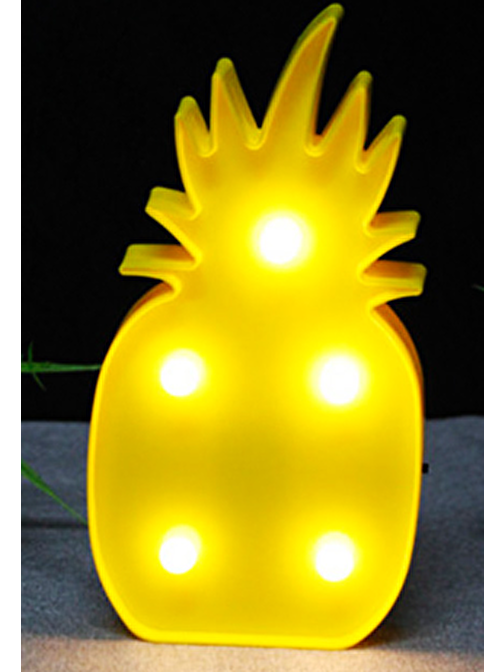 Led Işıklı Ananas Gece Lambası Pilli Dekoratif Led Aydınlatma